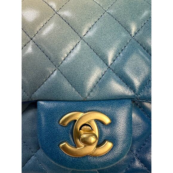 Chanel Limited Edition Blue Degrade Quilted Mini Flap Bag - Picture 7 of 16
